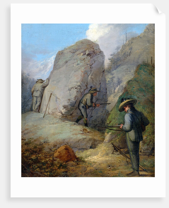 Austrian Hunters Lying in Wait in the Purgstall Mountains by Rudolf Swoboda the Younger