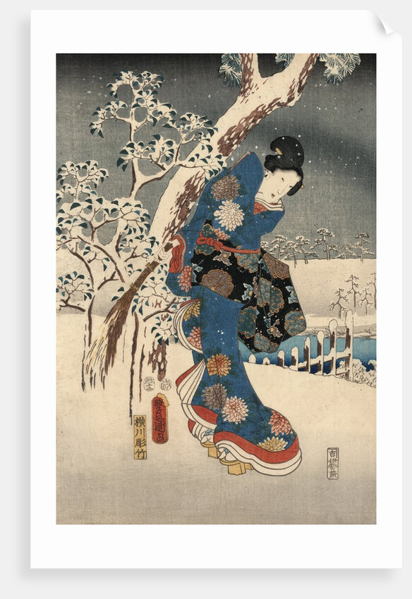 A modern version of the Tale of Genji in snow scenes by Anonymous