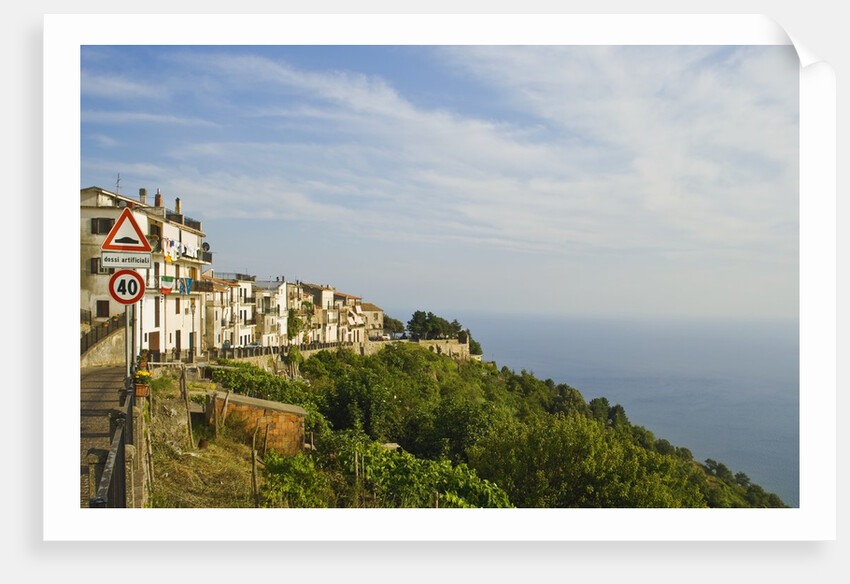 View of town on coastline by Anonymous