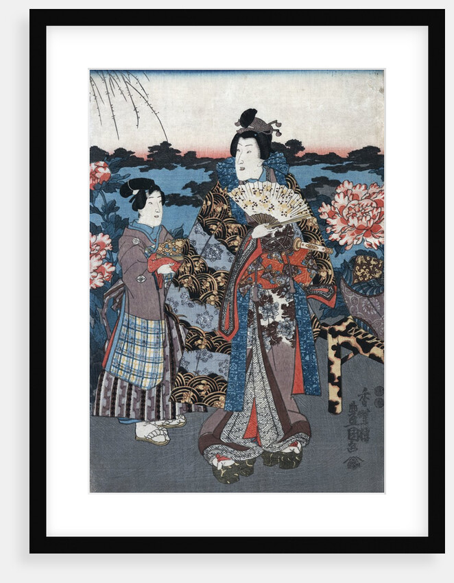 Enjoying a garden of peonies by Anonymous