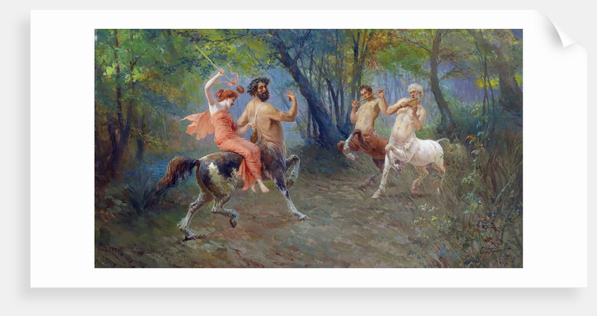 Greek Centaurs Celebrating with a Lapith Woman by Edoardo Ettore Forti