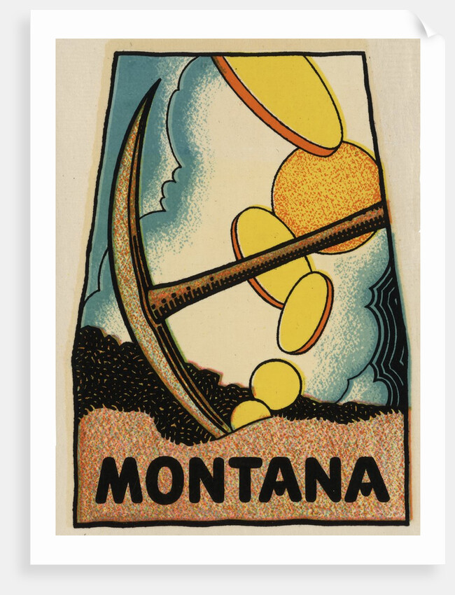 Montana travel decal with gold coins by Anonymous