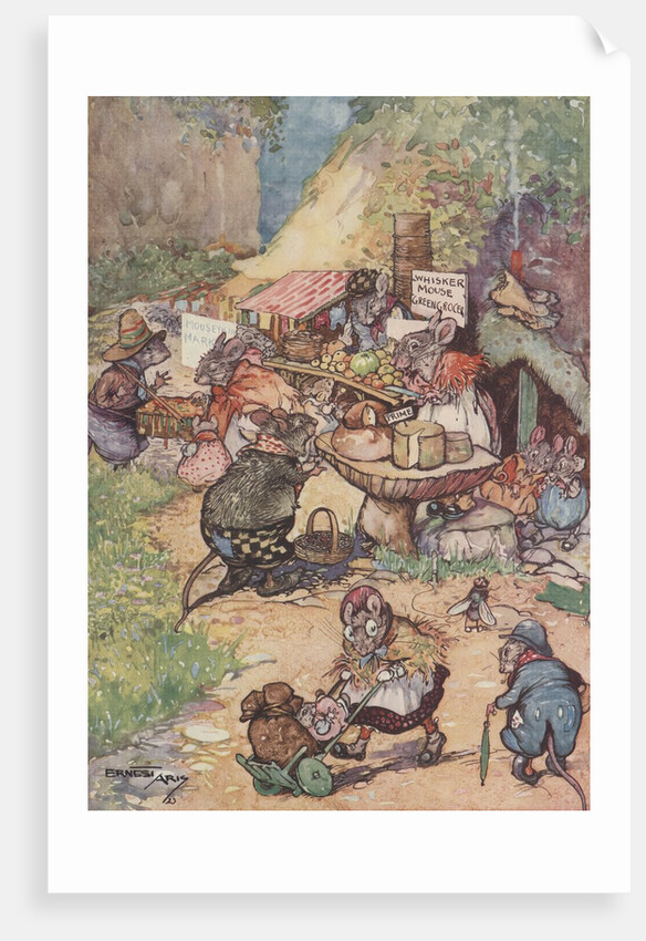 Mice shopping at mouse greengrocer's by Anonymous