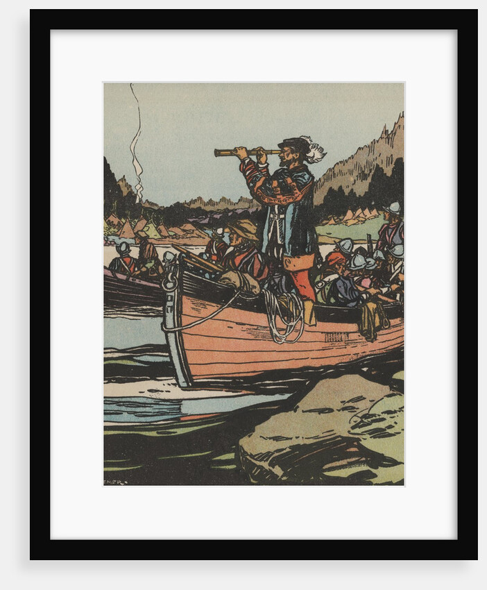 Jacques Cartier traveling down the St. Lawrence River by Anonymous