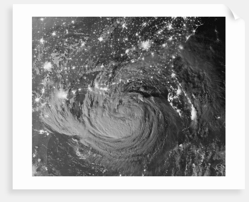 Night view of Hurricane Isaac approaching Louisiana by Anonymous