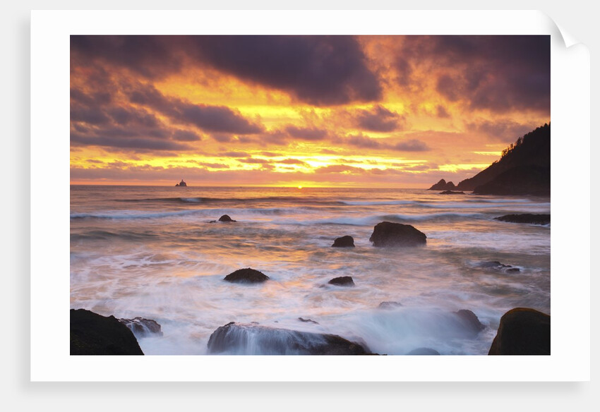 sunset along Indian Beach, Oregon Coast. Pacific Ocean. Pacific Northwest, United States by Anonymous