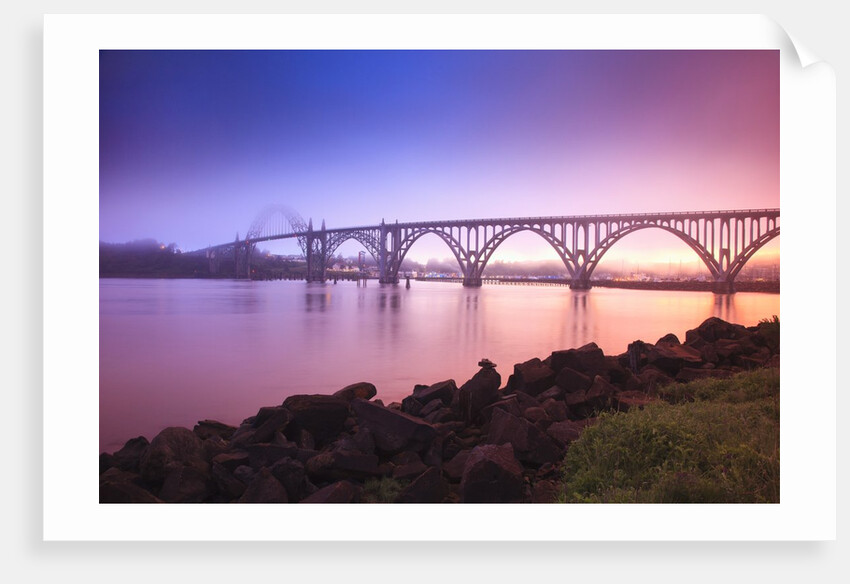 sunrise thru fog, Newport Bridge, Oregon Coast. Pacific Northwest, United States by Anonymous