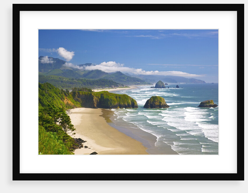 view of Cannon Beach from Ecola State Park. Oregon Coast. Pacific Ocean. by Anonymous