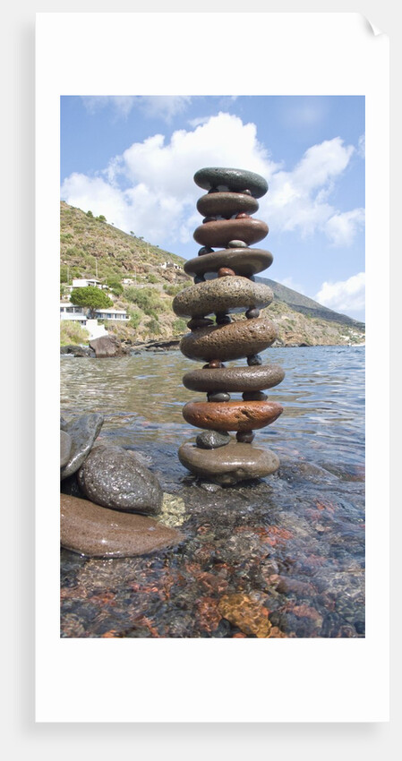 Land art at beach at Lingua, Sicily, Italy by Anonymous