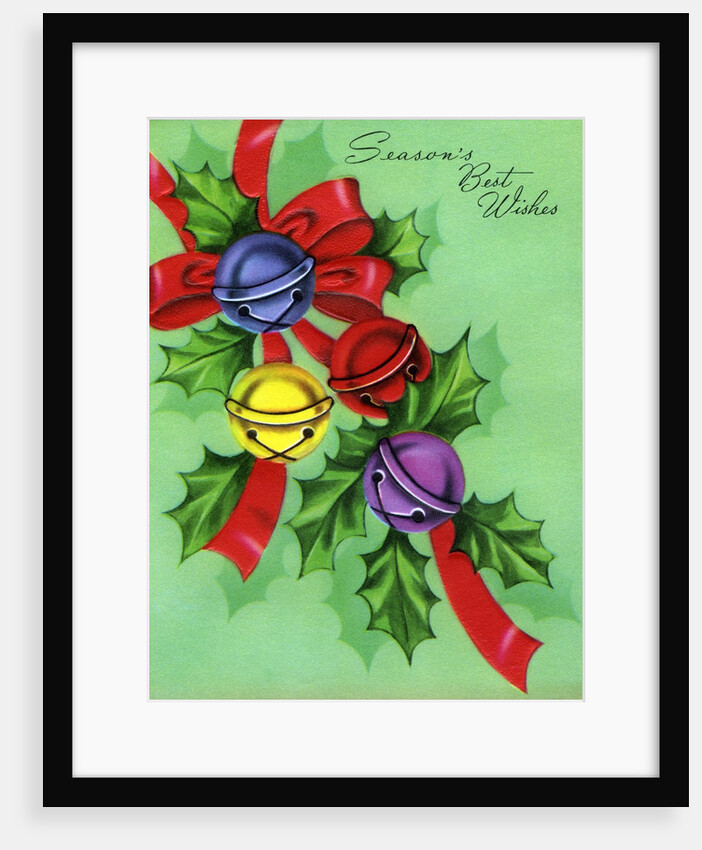 Vintage Illustration of Jingle Bells and Holly by Anonymous