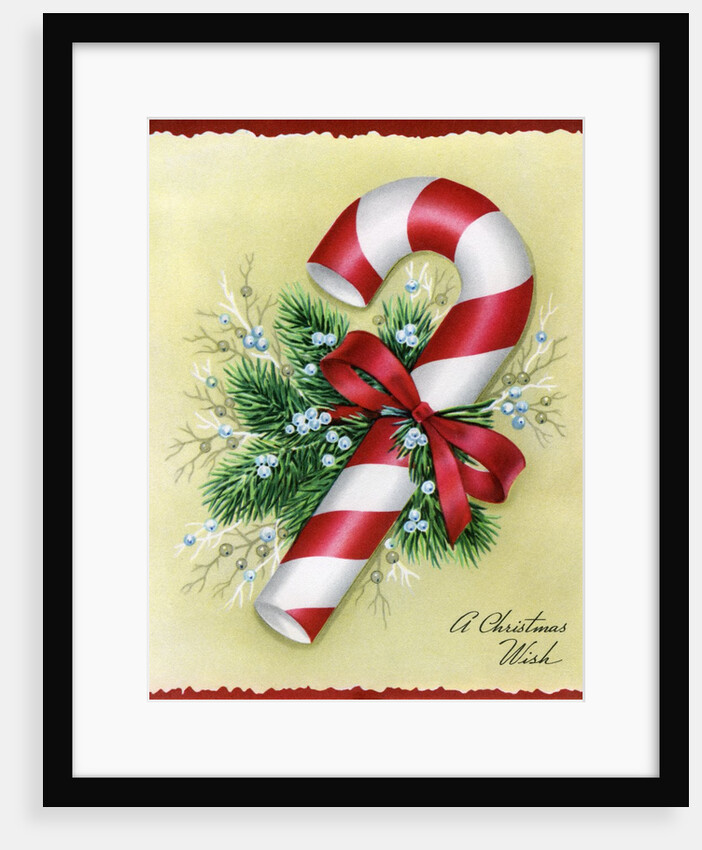 Vintage Illustration of Christmas Candy Cane by Anonymous