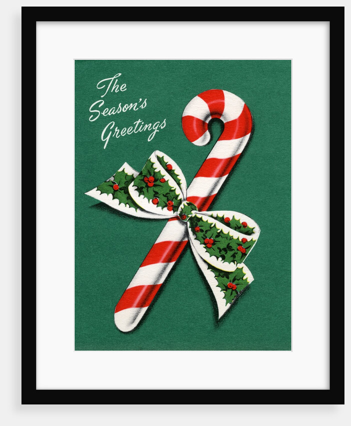 Vintage Illustration of Christmas Candy Cane by Anonymous