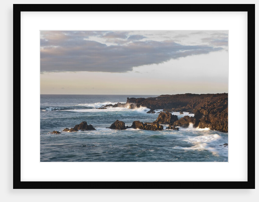 Waves crashing against rocky coast, Lanzarote, Spain by Anonymous