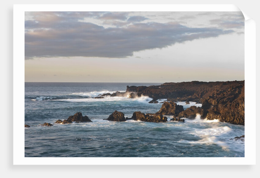 Waves crashing against rocky coast, Lanzarote, Spain by Anonymous