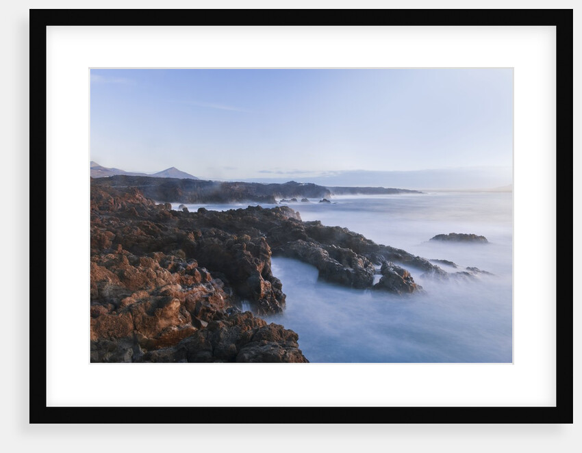Waves crashing against rocky coast, Lanzarote, Spain by Anonymous