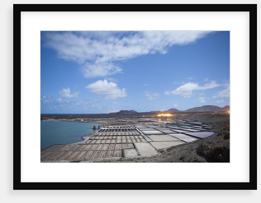Janubio salt work at night, Lanzarote, Spain by Anonymous