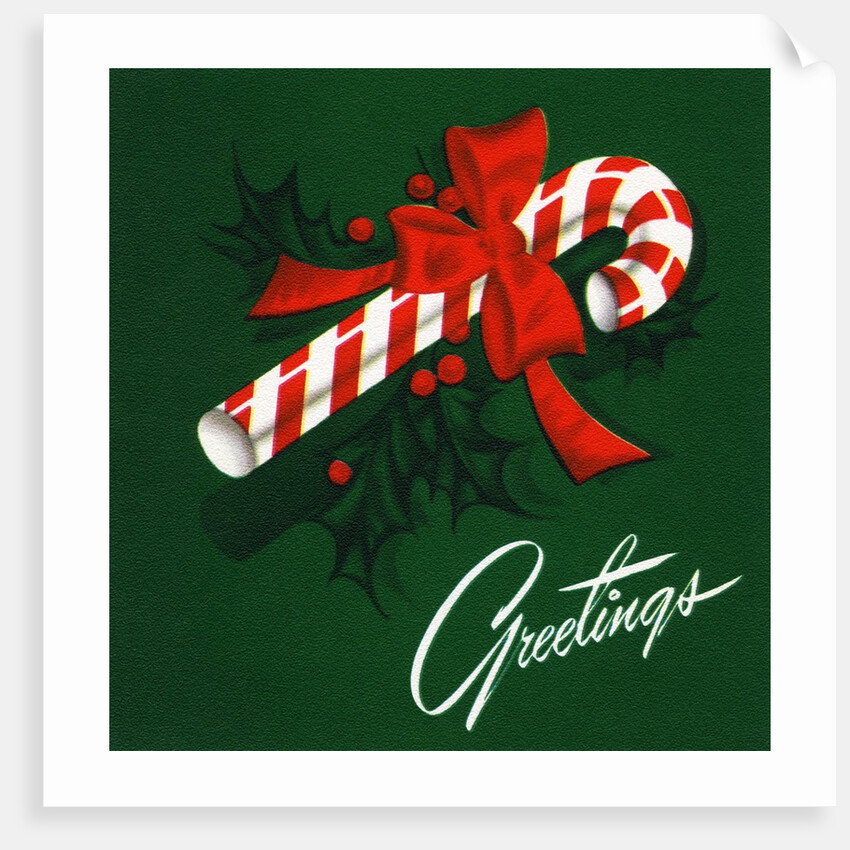 Vintage Illustration of a Christmas Candy Cane by Anonymous
