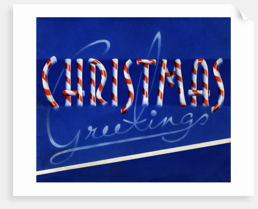 Christmas Greetings made of Candy Canes by Anonymous
