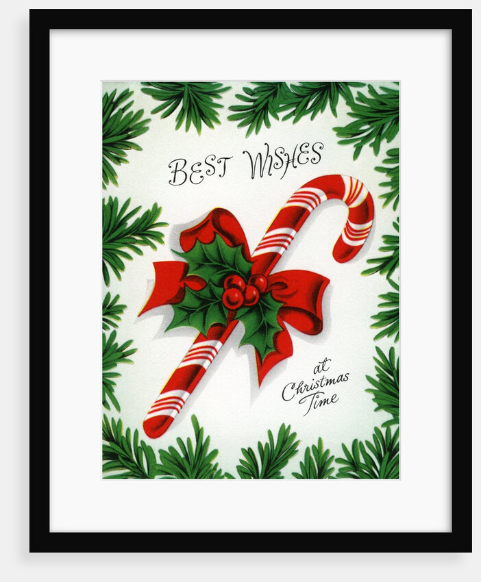 Vintage Illustration of Christmas Candy Cane by Anonymous