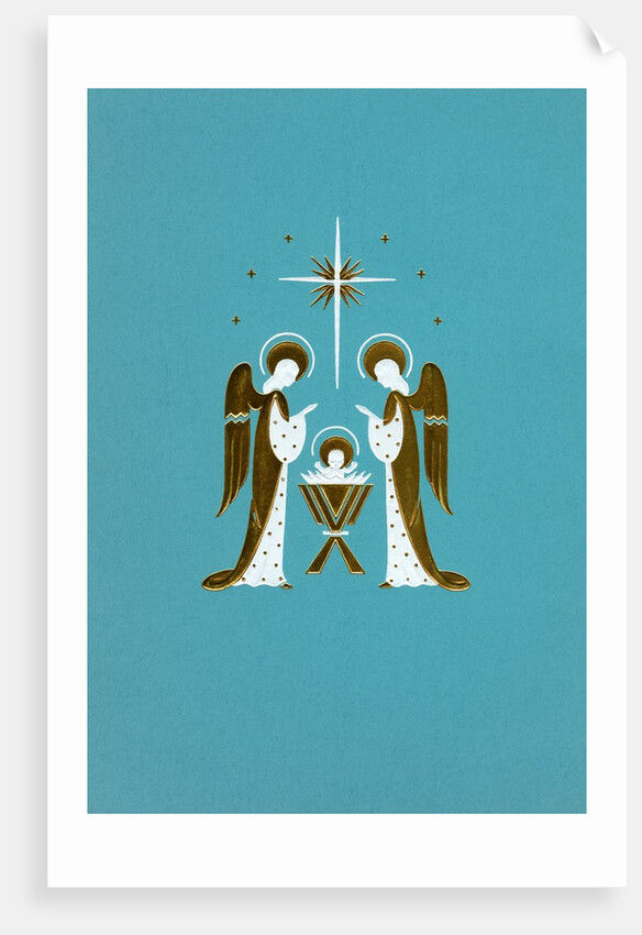 Angels with the Jesus in a Manger by Anonymous