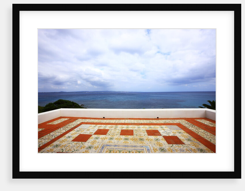 Tiled tarrace overlooking sea, San Pietro island, Carloforte, Sardinia, Italy by Anonymous