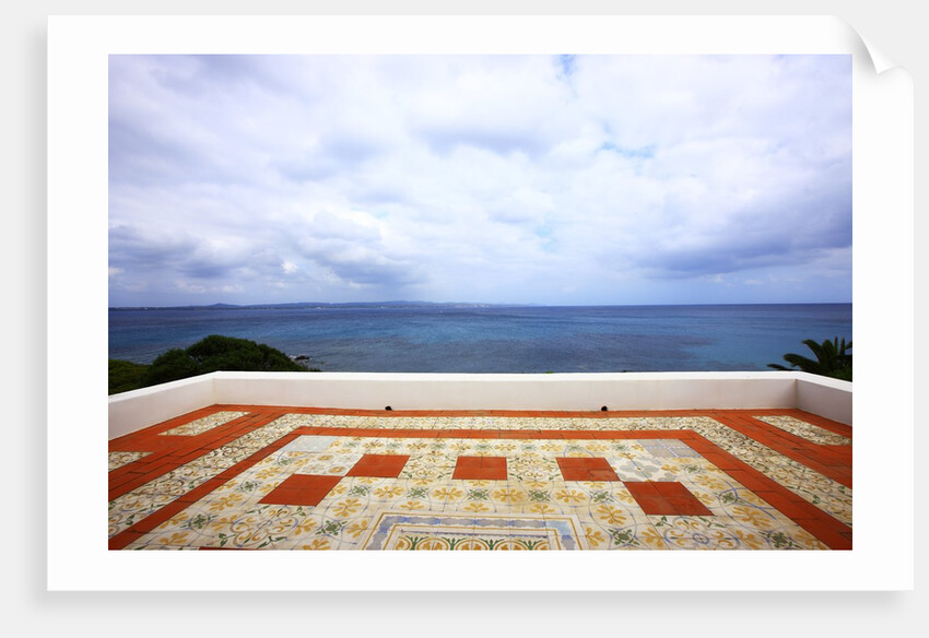 Tiled tarrace overlooking sea, San Pietro island, Carloforte, Sardinia, Italy by Anonymous