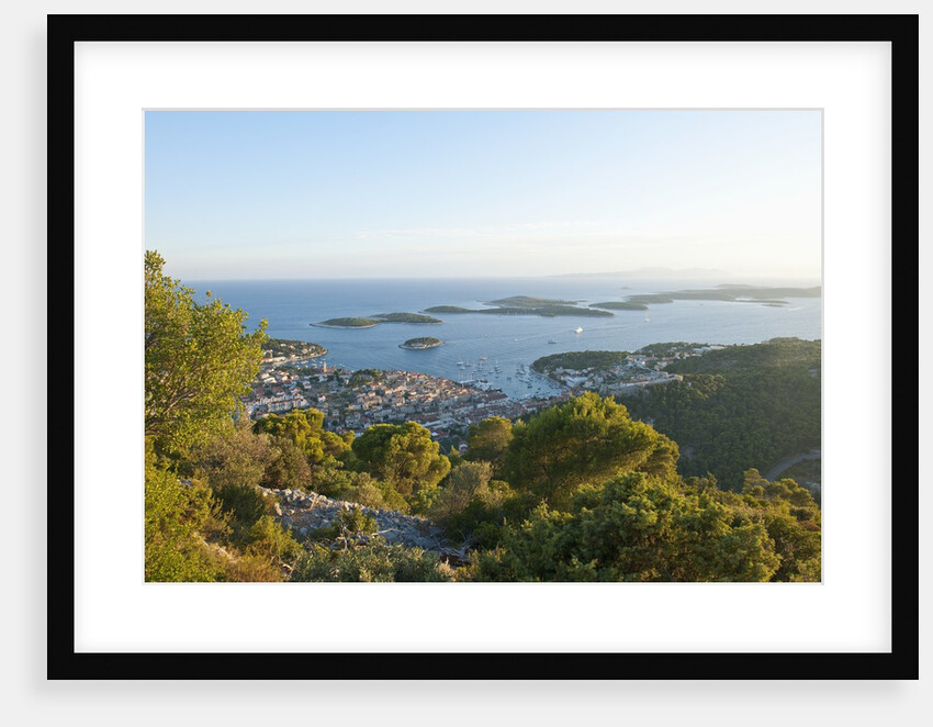 View of town and Pakleni archipelago, Hvar Town, Hvar Island, Croatia by Anonymous