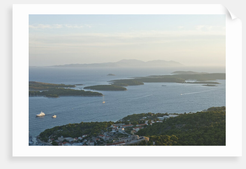 View of town and Pakleni archipelago, Hvar Town, Hvar Island, Croatia by Anonymous