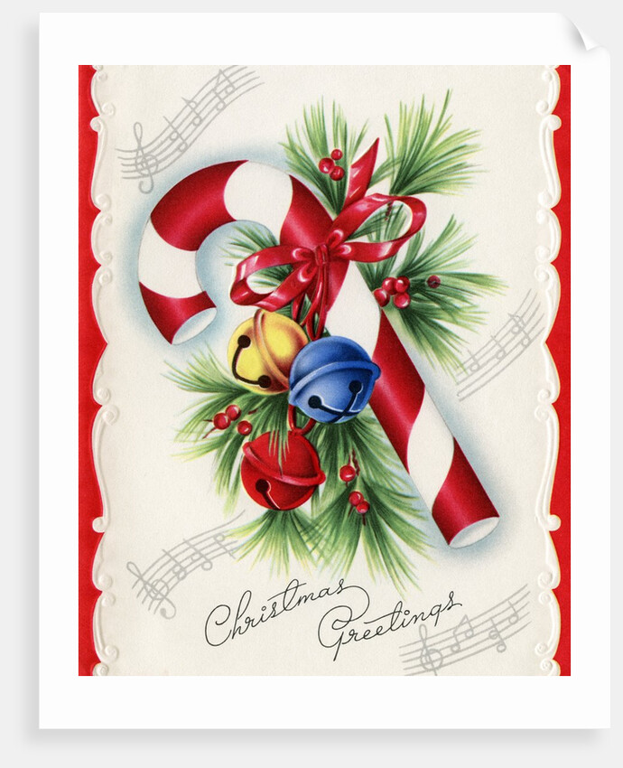 Vintage Illustration of Christmas Candy Cane by Anonymous