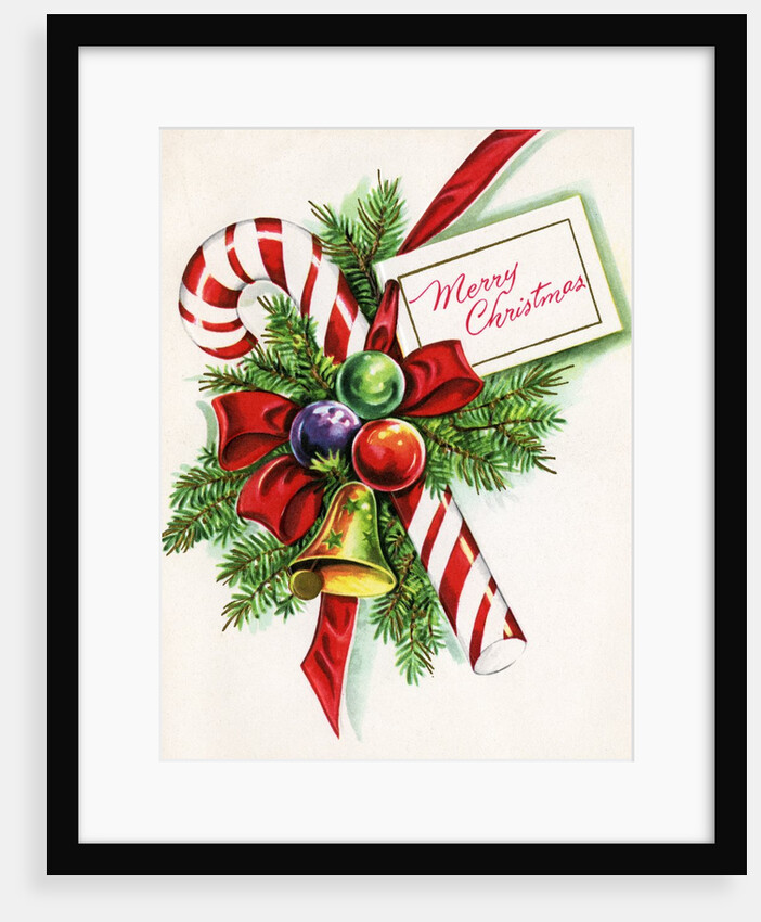 Vintage Illustration of Christmas Candy Cane by Anonymous