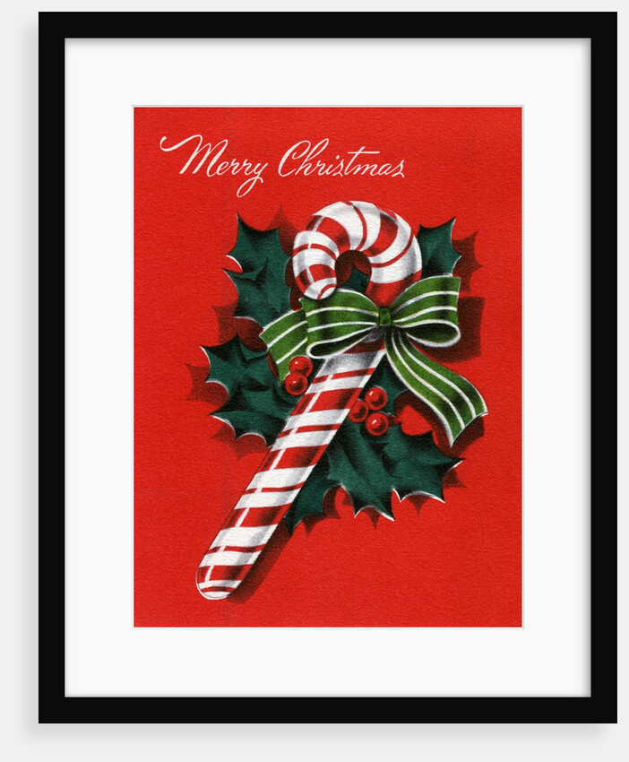 Vintage Illustration of Christmas Candy Cane by Anonymous