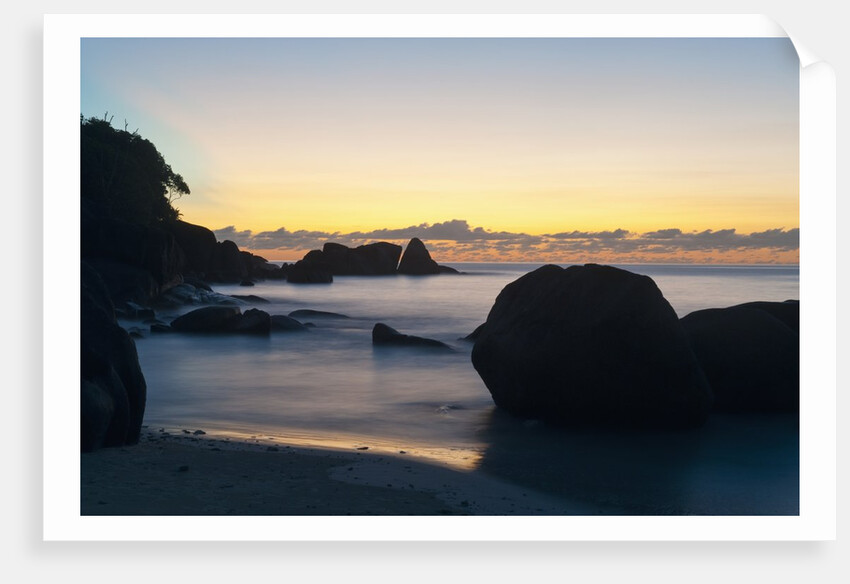 View of Takamaka Beach at dusk, Seychelles, Mahe by Anonymous