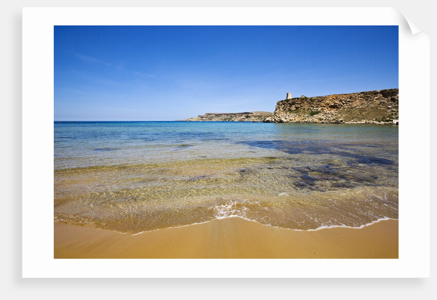 View of beach and cliffs, Tuffieha, BayGhajn, Malta by Anonymous