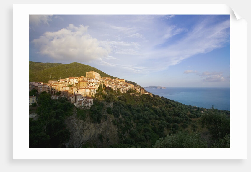 View of town and sea, Pisciotta, Campania, Italy by Anonymous