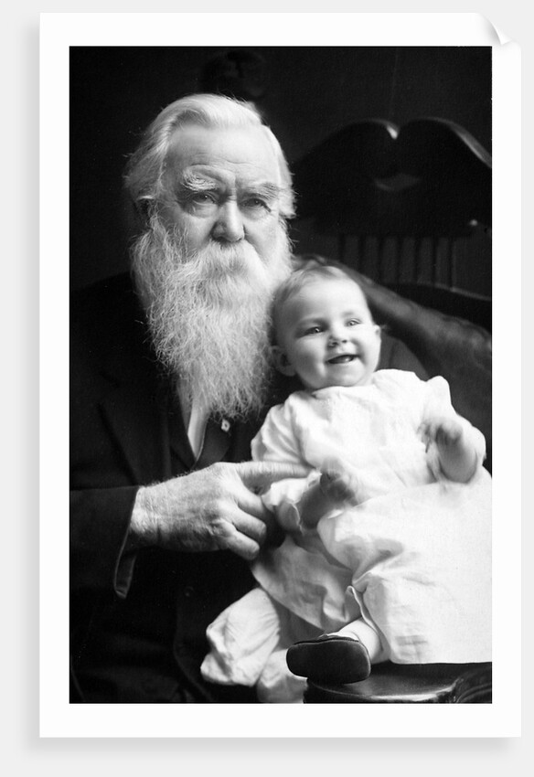 Senior man holds his grandson, ca. 1910 by Anonymous