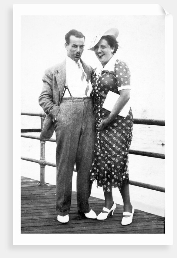 Young couple portrait on boardwalk, ca. 1929 by Anonymous