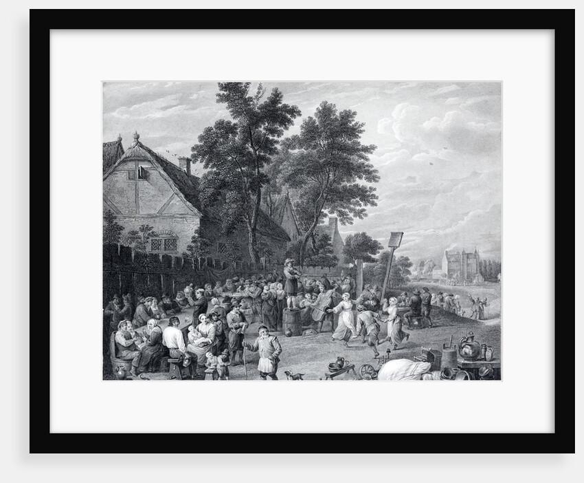 Engraving of The Rent Day Feast by David Tenniers
