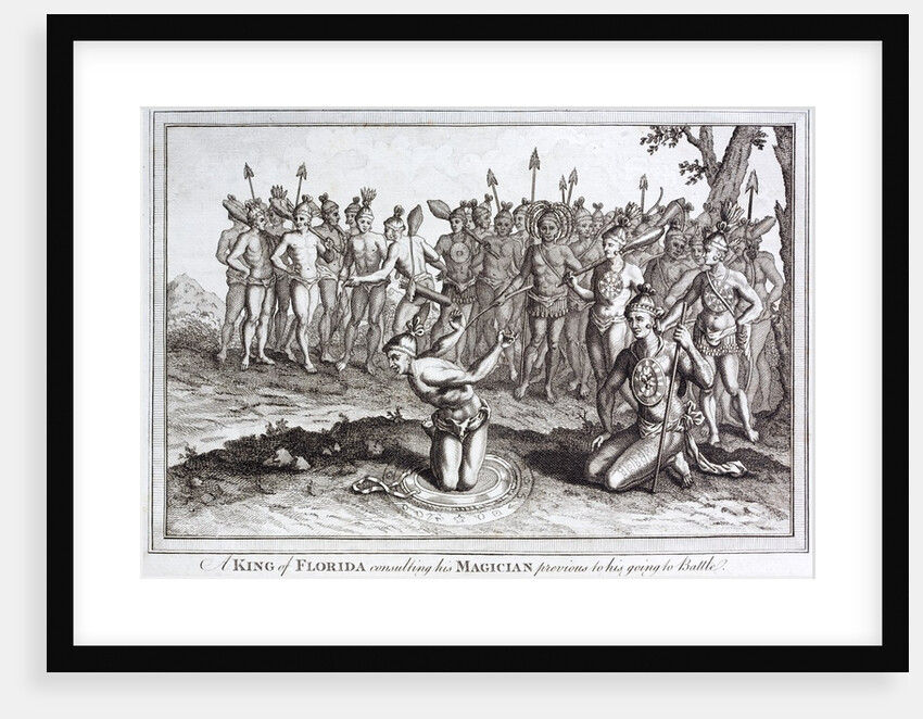 Early 19th century engraving of the King of Florida consulting his Magician by Anonymous