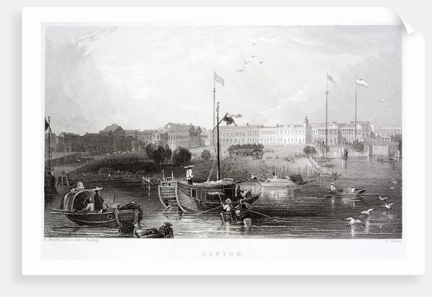 Canton - Guangzhou - 19th century engraving by Anonymous
