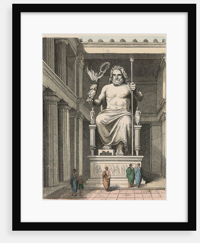 Ancient Greek Zeus statue in the temple at Olympia by Anonymous