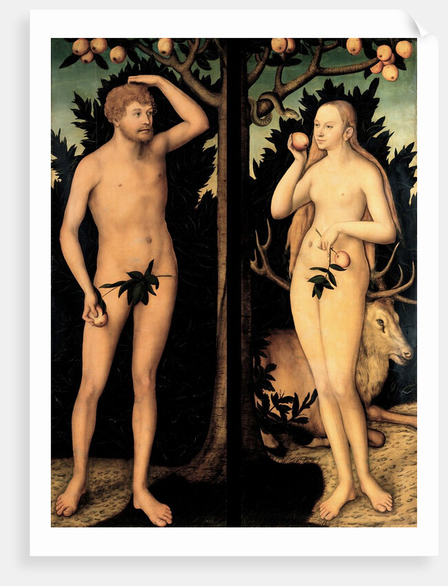 Adam and Eve in the Garden of Eden by Lucas Cranach the Younger