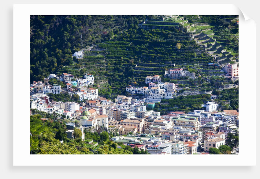 Vista from Hillside Town of Ravello of the Town of Minori below by Anonymous