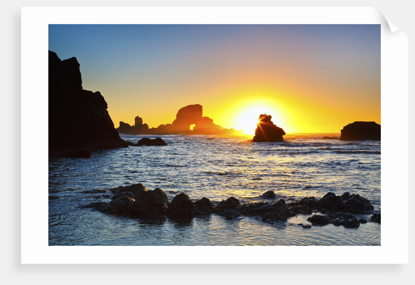 Sunset along Arch Rock, Ecola State Park, Oregon Coast, Pacific Northwest, United States by Anonymous