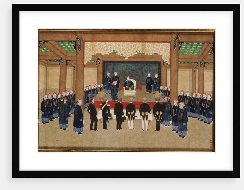 A Mandarin Receiving an Embassy of European Diplomats at his Court by Zhou Pei Chun