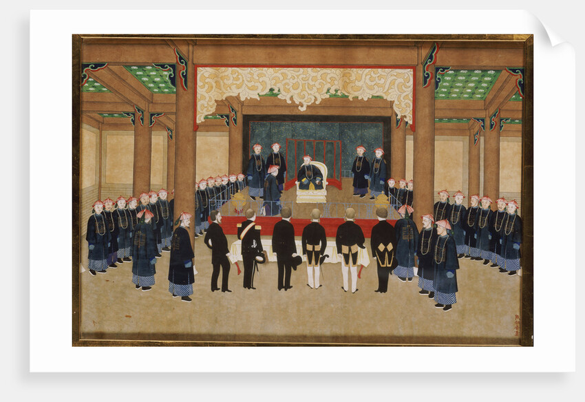A Mandarin Receiving an Embassy of European Diplomats at his Court by Zhou Pei Chun