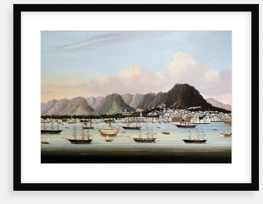 A View of Victoria, Hong Kong, with the Hulk H.M.S Princess Charlotte and American, British and French Shipping by Anonymous