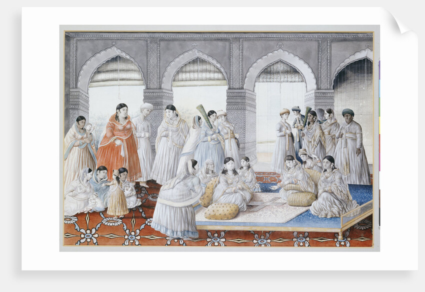 The Royal Harem Playing Pachisi in a Lucknow Palace by Anonymous