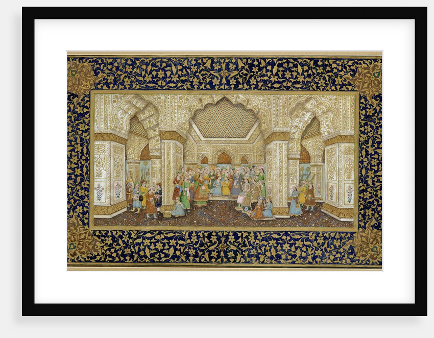 Mughal palace interior depicting Shah Jahan and Mumtaz Mahal by Anonymous