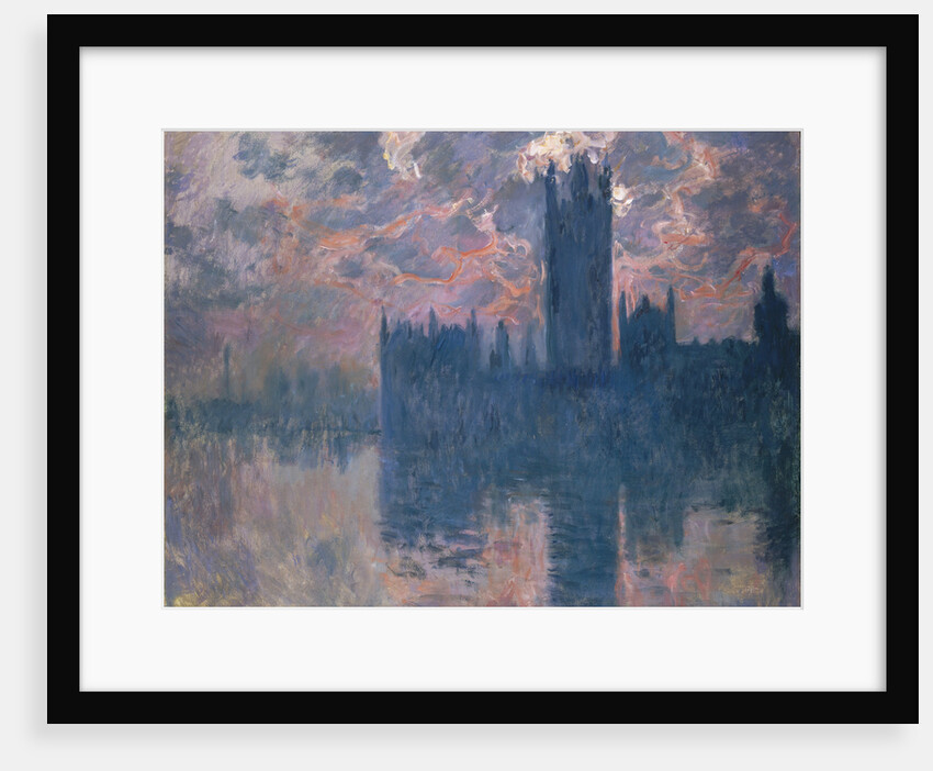 Parliament, Sunset by Claude Monet