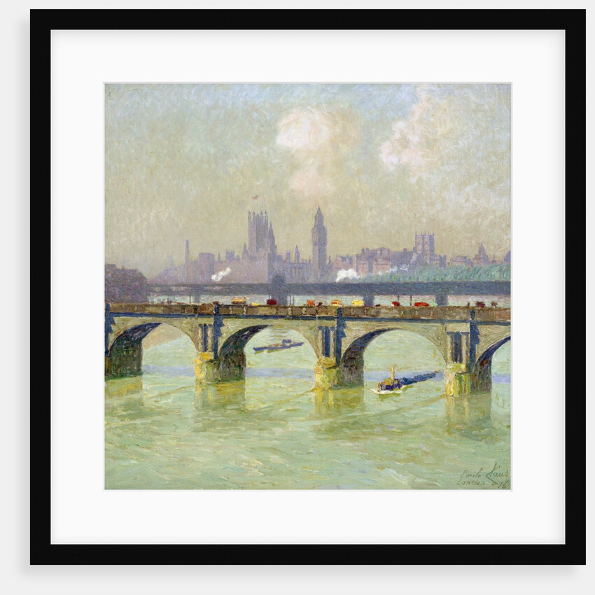 Waterloo Bridge and Hungerford Bridge with the Houses of Parliament Beyond by Emile Claus